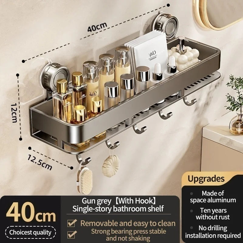 Suction Cup Shower Caddy & Towel Holder – No-Drill Storage