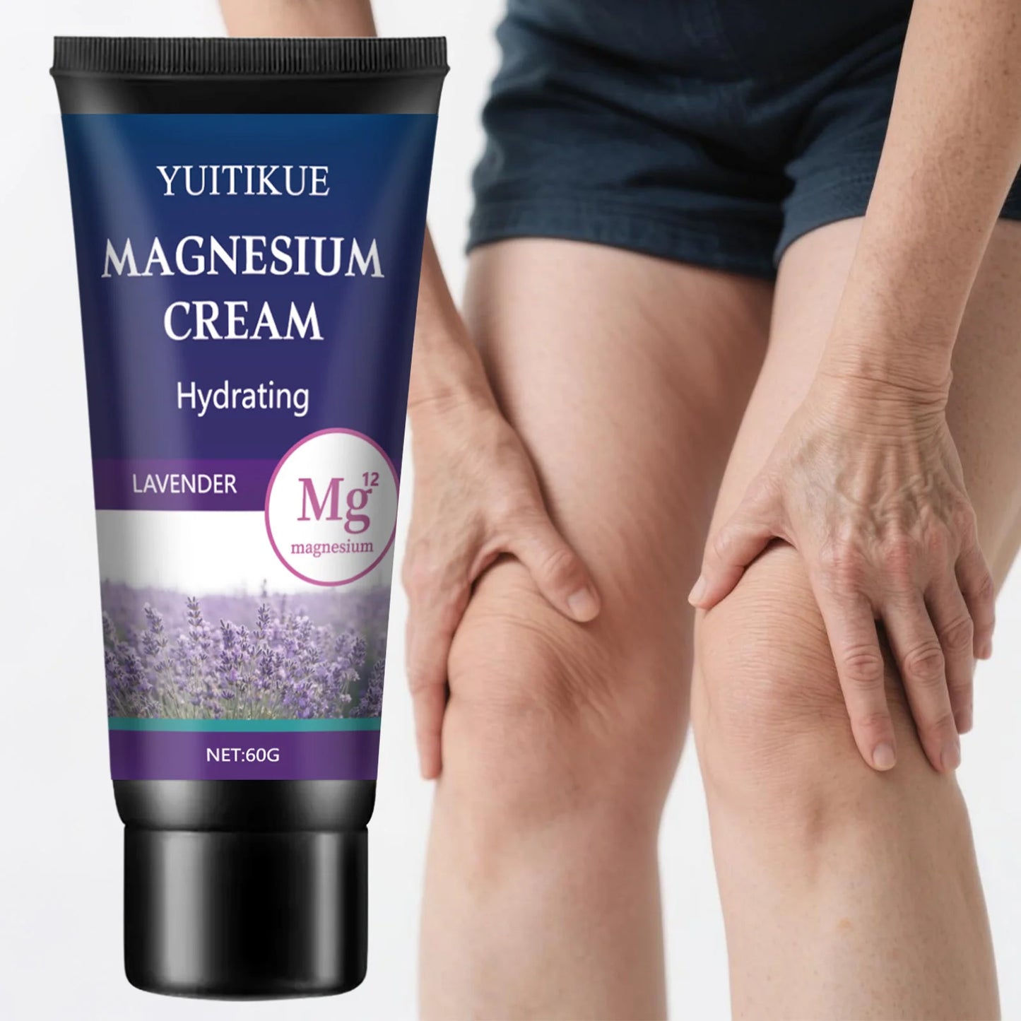 YUITIKUE Magnesium Cream 60g | Joint & Muscle Relief, Lavender Magnesium Body Cream Peaceful Pleasures Health and Wellness