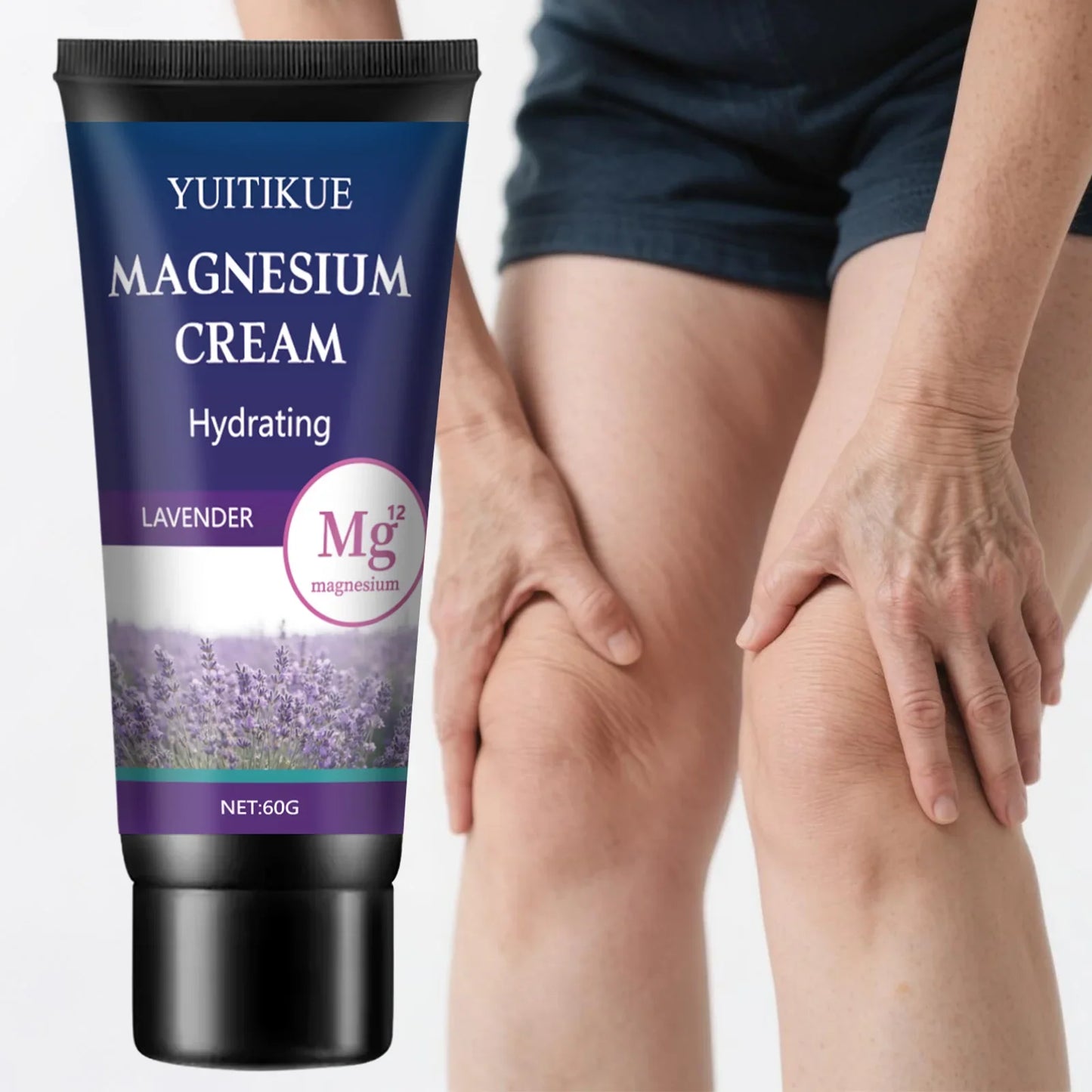 YUITIKUE Magnesium Cream 60g – Lavender, 12-Type Mg, Non-Greasy