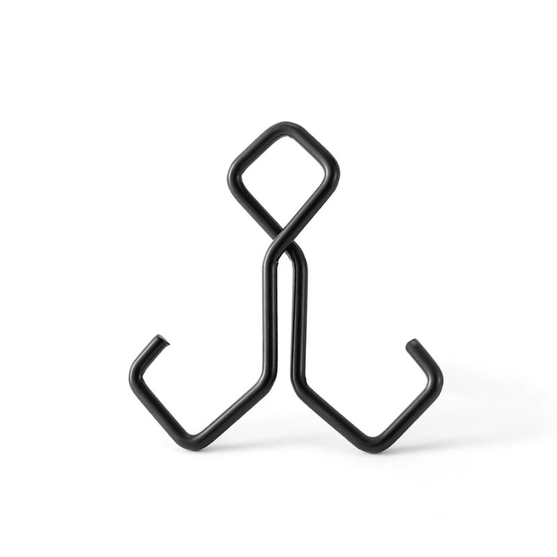 Black Iron Dual S-Hook | Portable Anti-Slip Outdoor Storage Hook