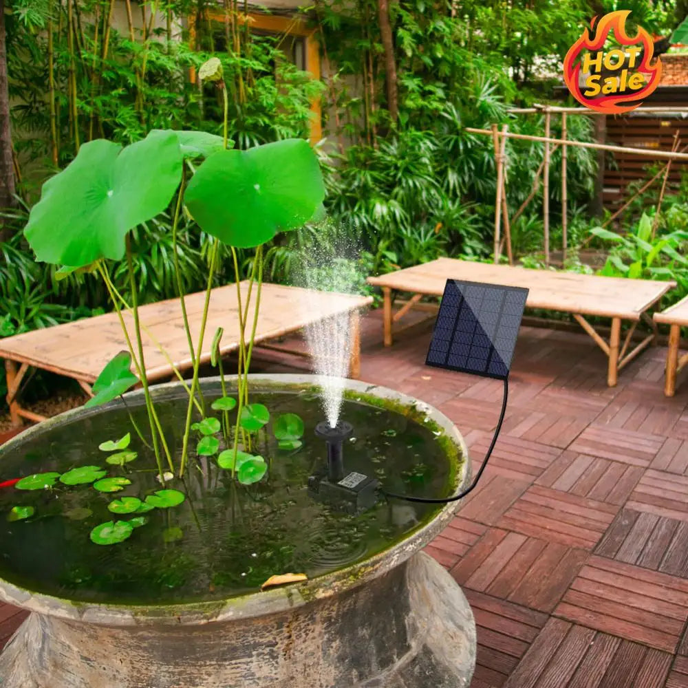 1.4W Solar Floating Fountain – 7 Nozzles | Pond & Bird Bath