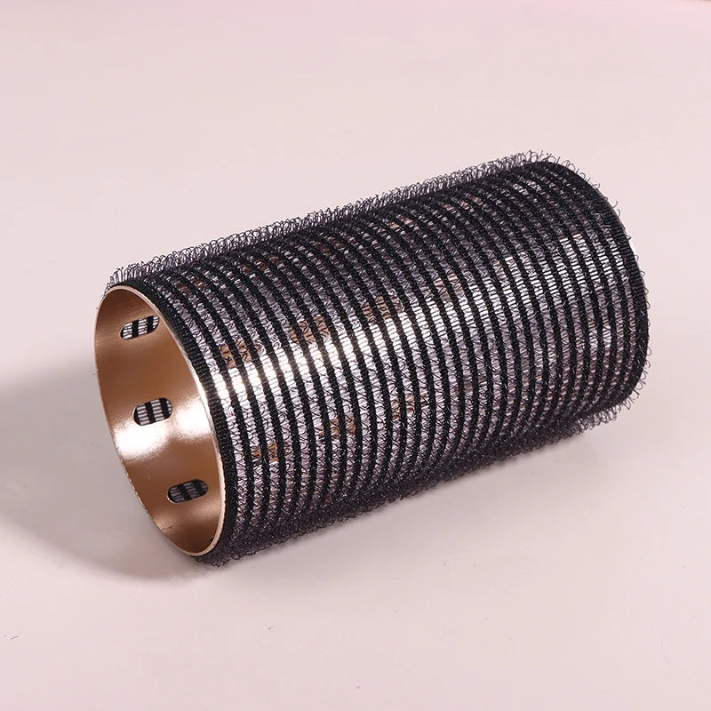 Color Aluminum Core Self-adhesive Hair Roll 5*9cm Pure Nylon Hook And Loop Roller Self Grip Styling Hot Thermal Volume Curler Peaceful Pleasures Health and Wellness Black Yellow