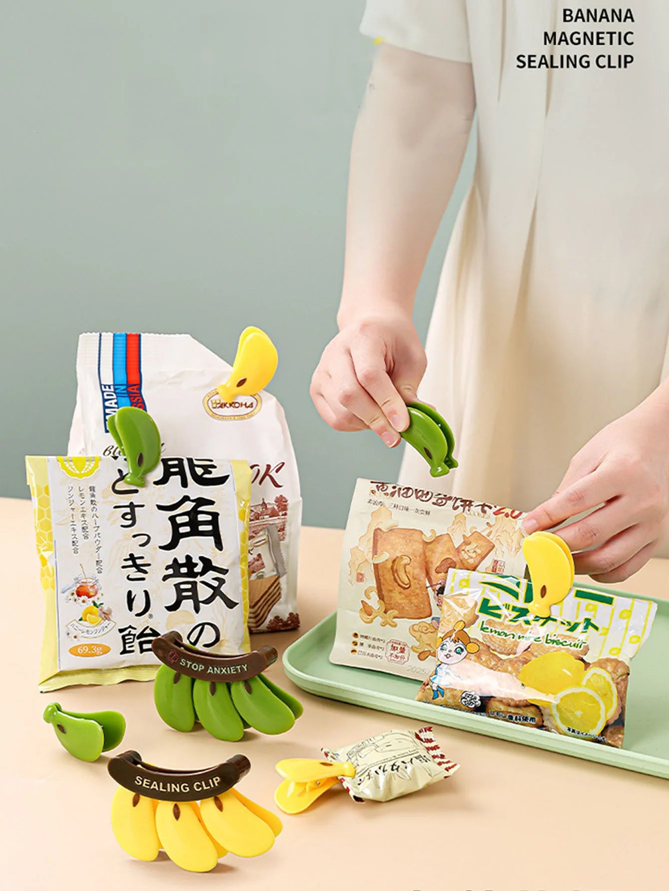 Magnetic Sealing Clips Plastic Bags Moisture-proof Freshness Clips Sealing Strips Snack Storage Clips Peaceful Pleasures Health and Wellness