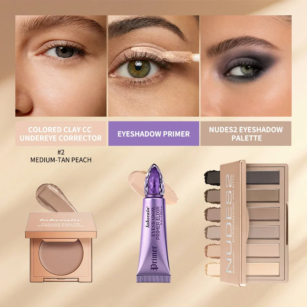 3-Pc Eye Makeup Set: Primer, Concealer & Eyeshadow Palette