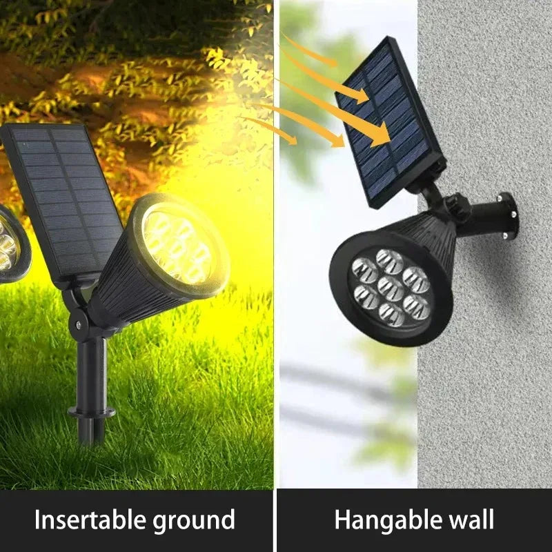 RTONTR Solar Spotlight Outdoor Waterproof Dimmable Garden Light