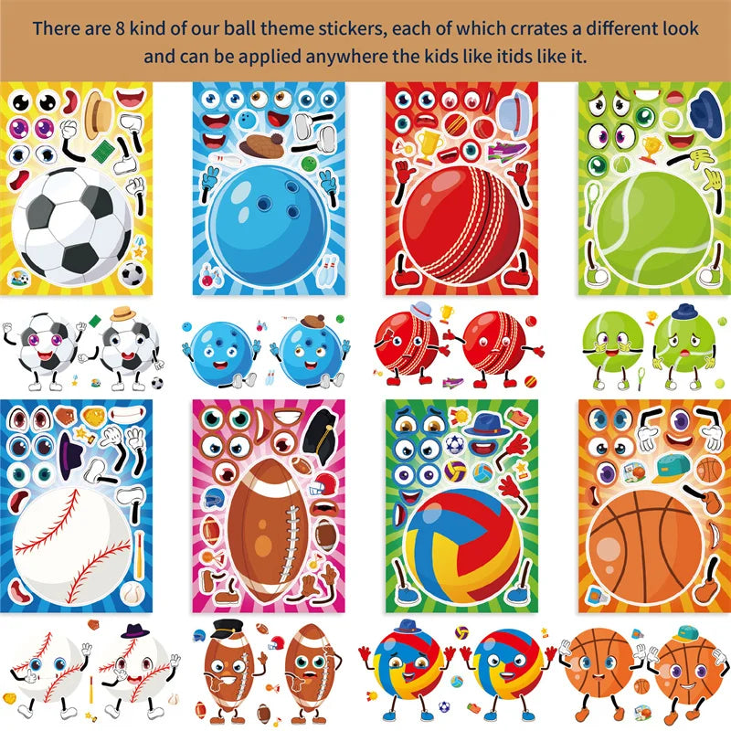 Make Sport Balls Puzzle Sticker Kids Party Game Toys DIY Football