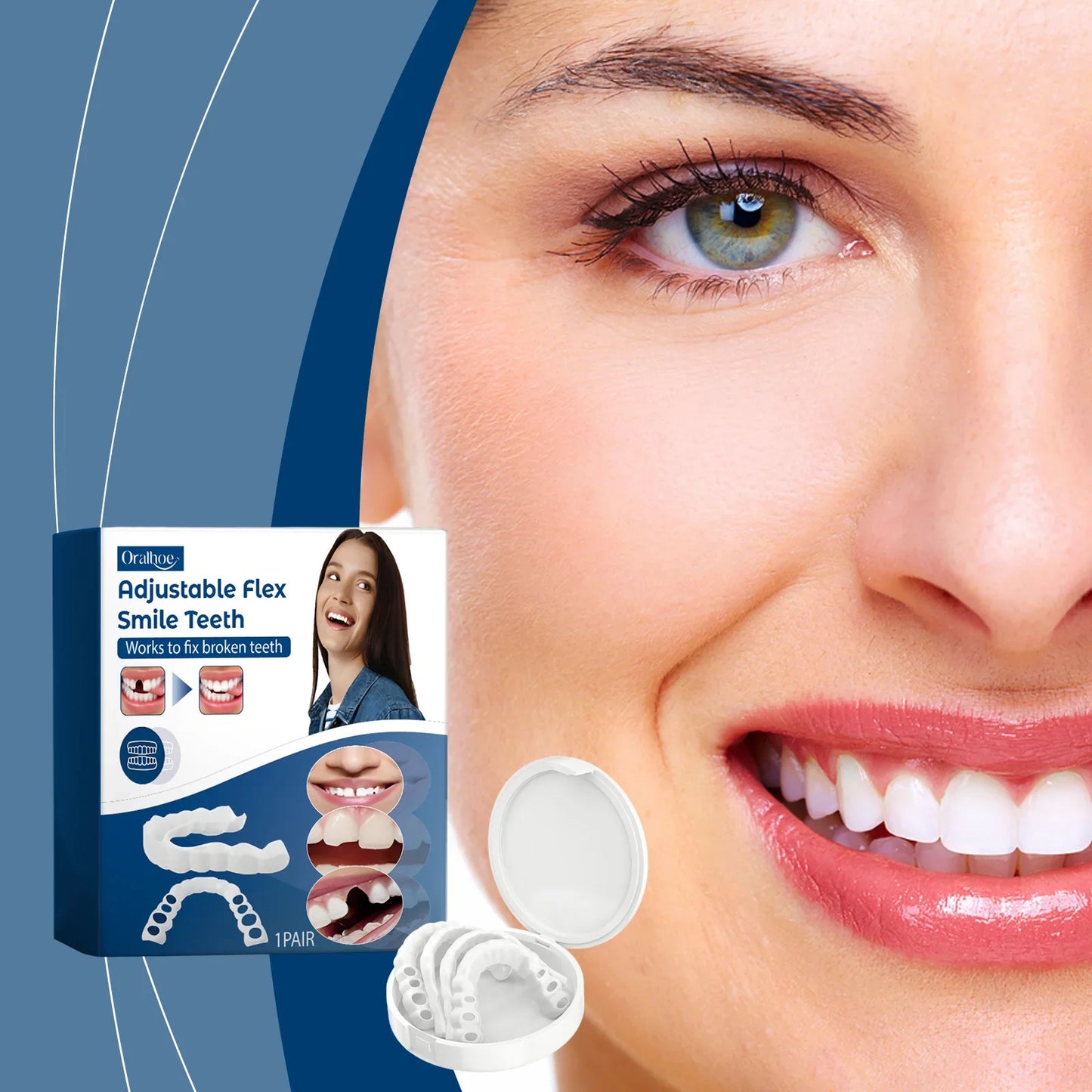 Adjustable Snap-On Dental Veneers – Temporary Teeth Cover