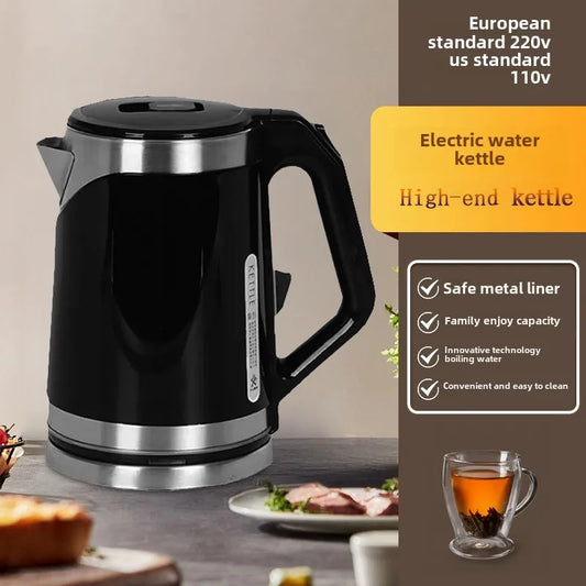 US/EU 110V/220V Stainless steel Electric Kettle Double-layer Anti scalding Keep Warm Pot Large Capacity Coffee Hot Water Boiler Peaceful Pleasures Health and Wellness
