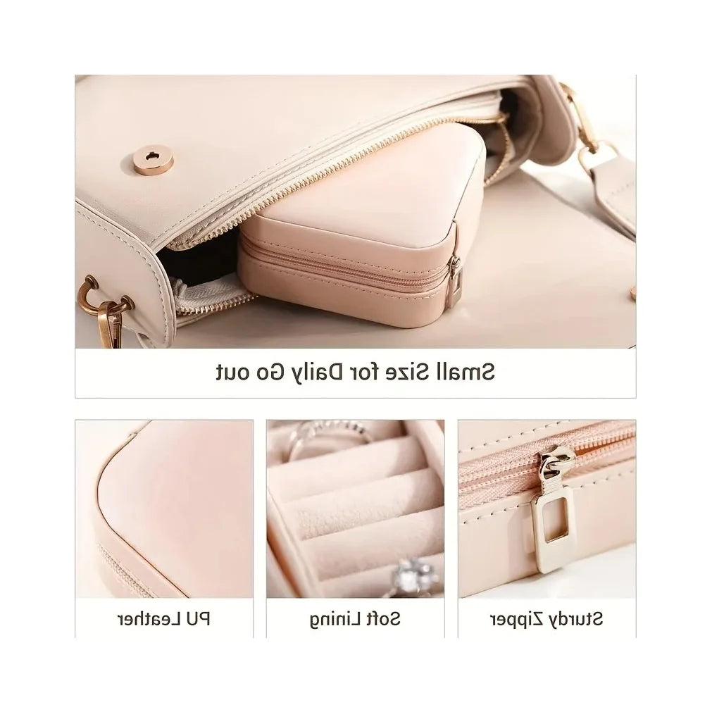 Mini PU Leather Jewelry Organizer Box | Travel Storage Case