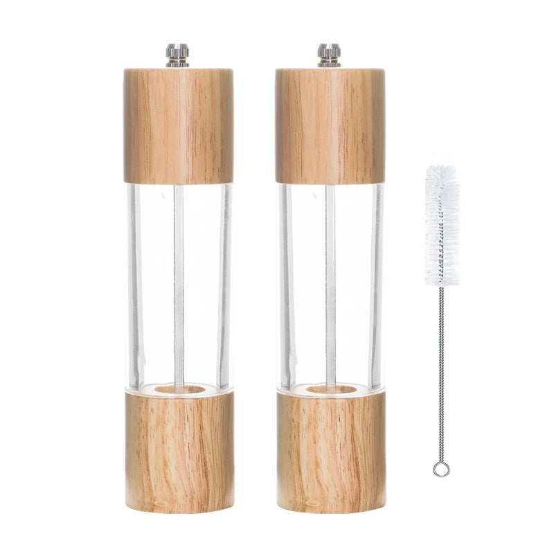 Leeseph 8inch Salt and Pepper Grinder Set of 2, Adjustable Coarseness and Cleaning Brush, Perfect for Modern Kitchens Peaceful Pleasures Health and Wellness A