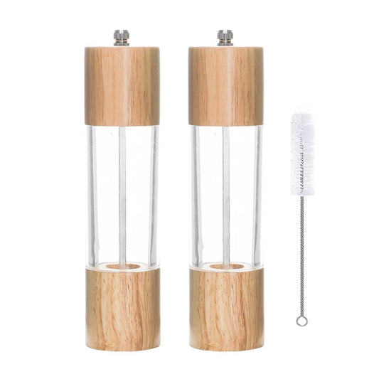 Leeseph 8inch Salt and Pepper Grinder Set of 2, Adjustable Coarseness and Cleaning Brush, Perfect for Modern Kitchens Peaceful Pleasures Health and Wellness A