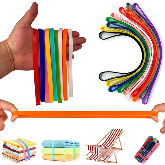 Silicone Elastic Bands for Planners, Cooking & Bags – 6/12 Pcs Silicone Elastic Bands Peaceful Pleasures Health and Wellness