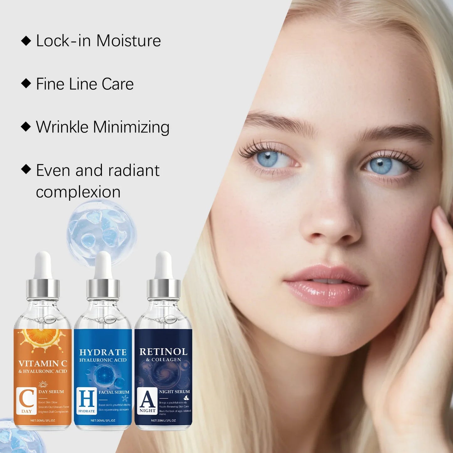 Hyaluronic Acid Serum – Retinol, Vitamin C Face Essence 30ml