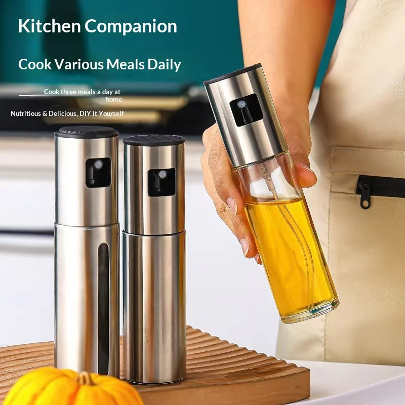 Hot BBQ Baking Olive Oil Spray Bottle Oil Press-type Spray Glass Bottle Spray Bottles BQ Sprayer Seasoning Bottle Kitchen Peaceful Pleasures Health and Wellness
