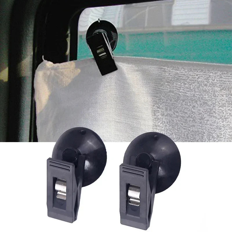 New Car Interior Window Clip Mount Black Suction Cap Clip Plastic Sucker Removable Holder for Sunshade Curtain Towel Ticket Tool Peaceful Pleasures Health and Wellness
