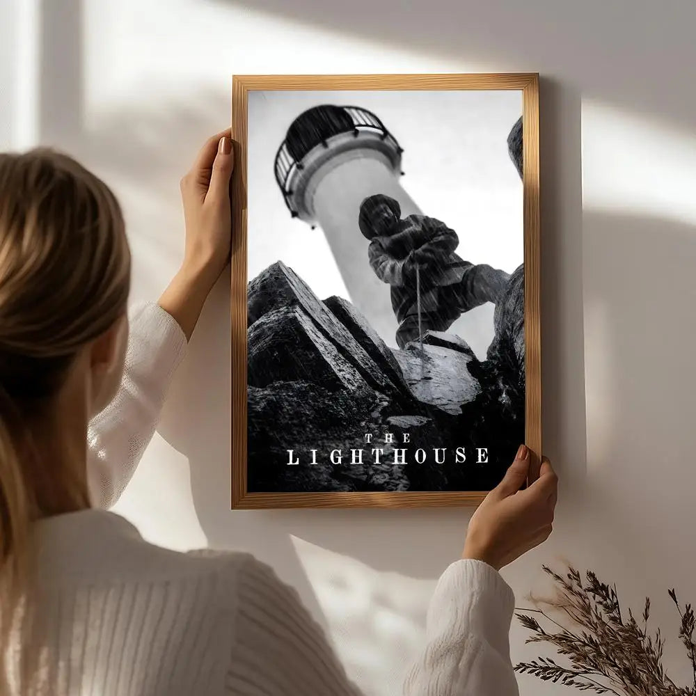 Movie T-The Lighthouse Poster HD Self Adhesive Waterproof Wall Art Ideal for Home Office Dorm Bedroom Great Gift Peaceful Pleasures Health and Wellness White9 15X20cmNoframe