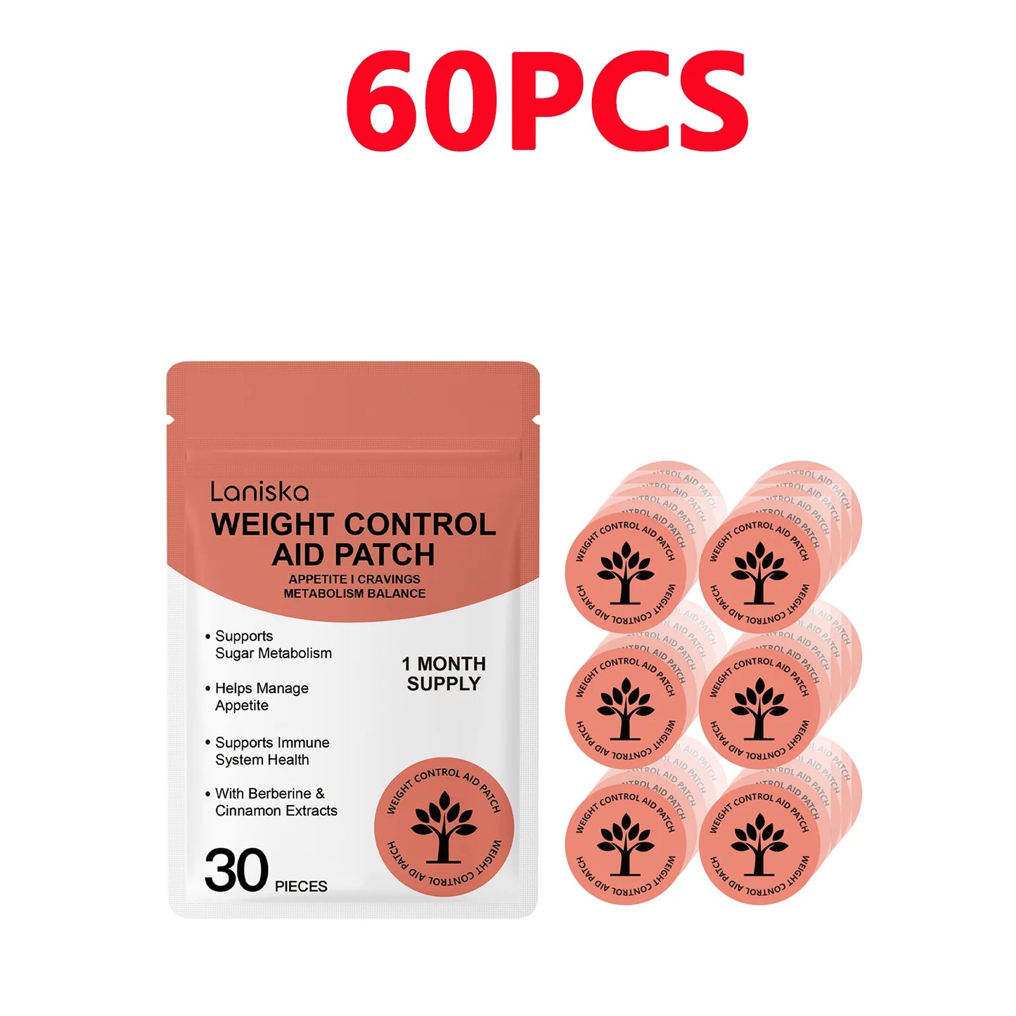 Appetite & Cravings Support Patch 30ct | Berberine & Cinnamon