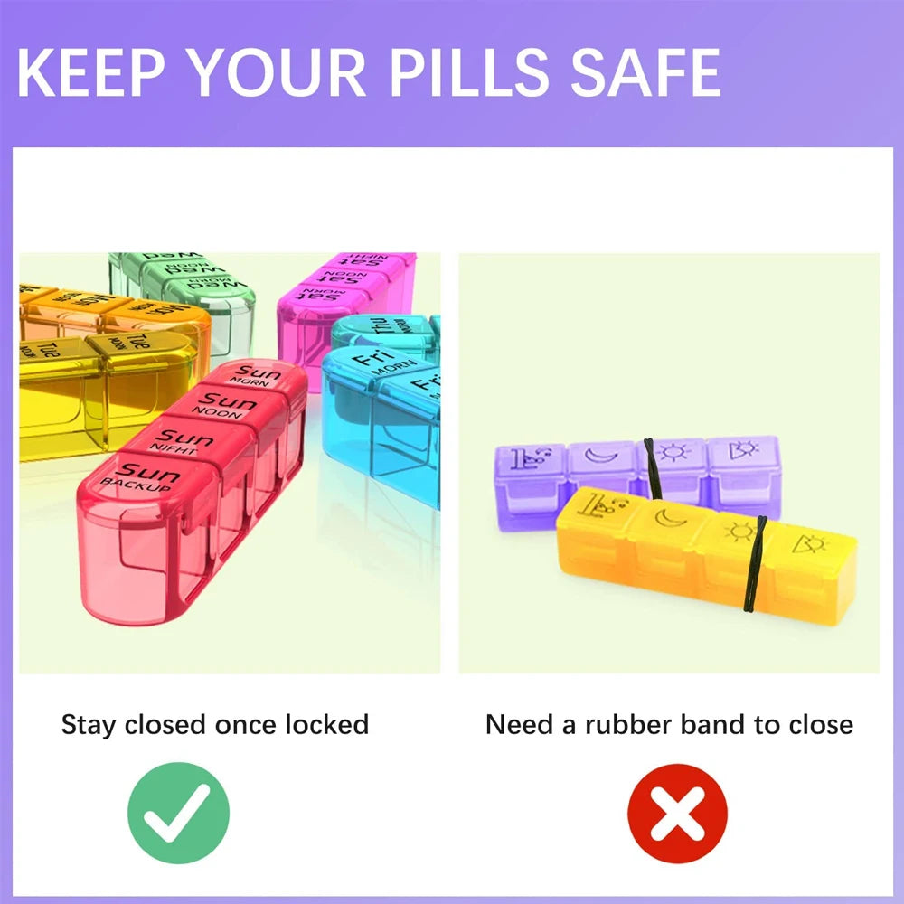 Weekly Pill Organizer,Daily Pill Box 7 Day,Large Travel Pill Case with 21 Compartment to Hold Medicine,Vitamin and Supplement Peaceful Pleasures Health and Wellness
