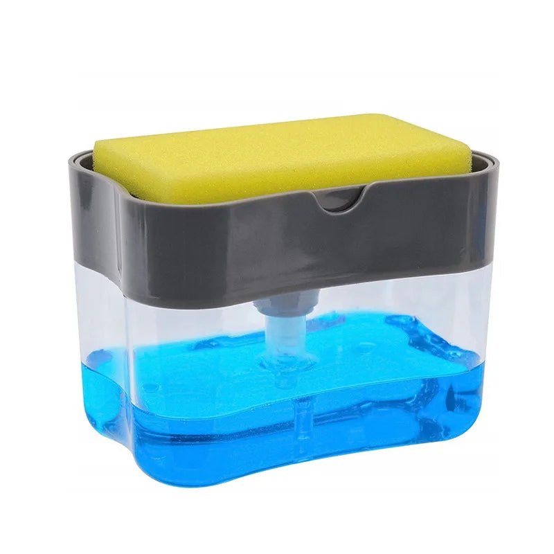 Kitchen Style Automatic Liquid Dispenser Dishwashing Brush Pot Tool Soap Dispenser with Press Cleaning Pot Brush Peaceful Pleasures Health and Wellness