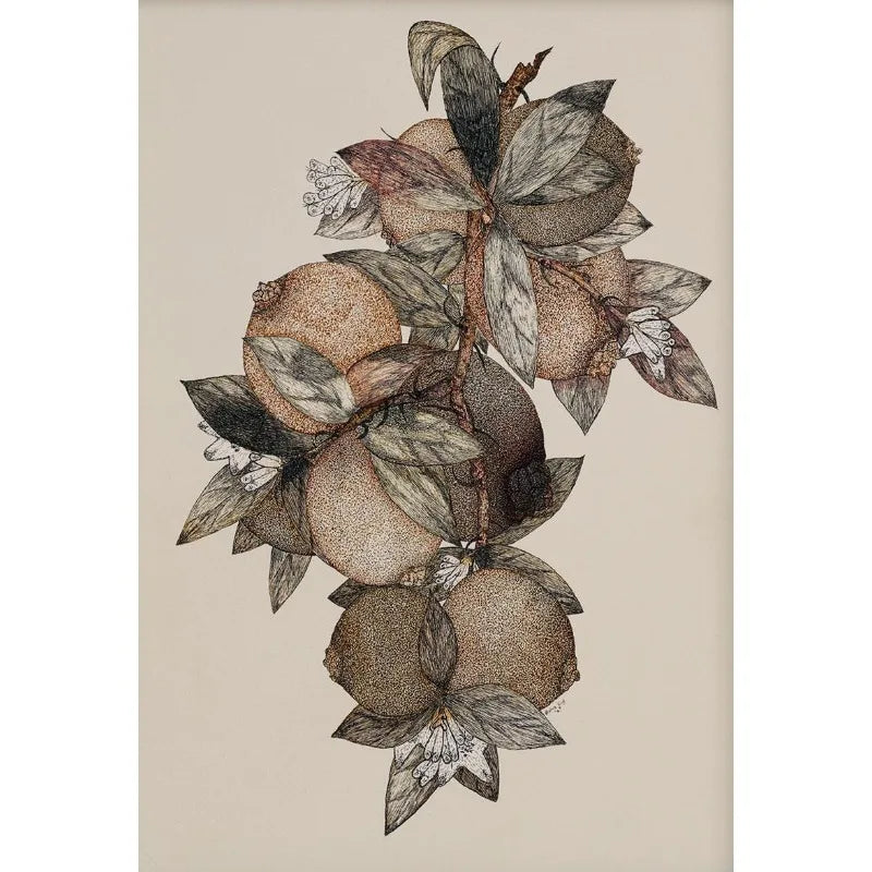 Retro Japanese Floral Canvas Print | Dahlia Sakura Azalea