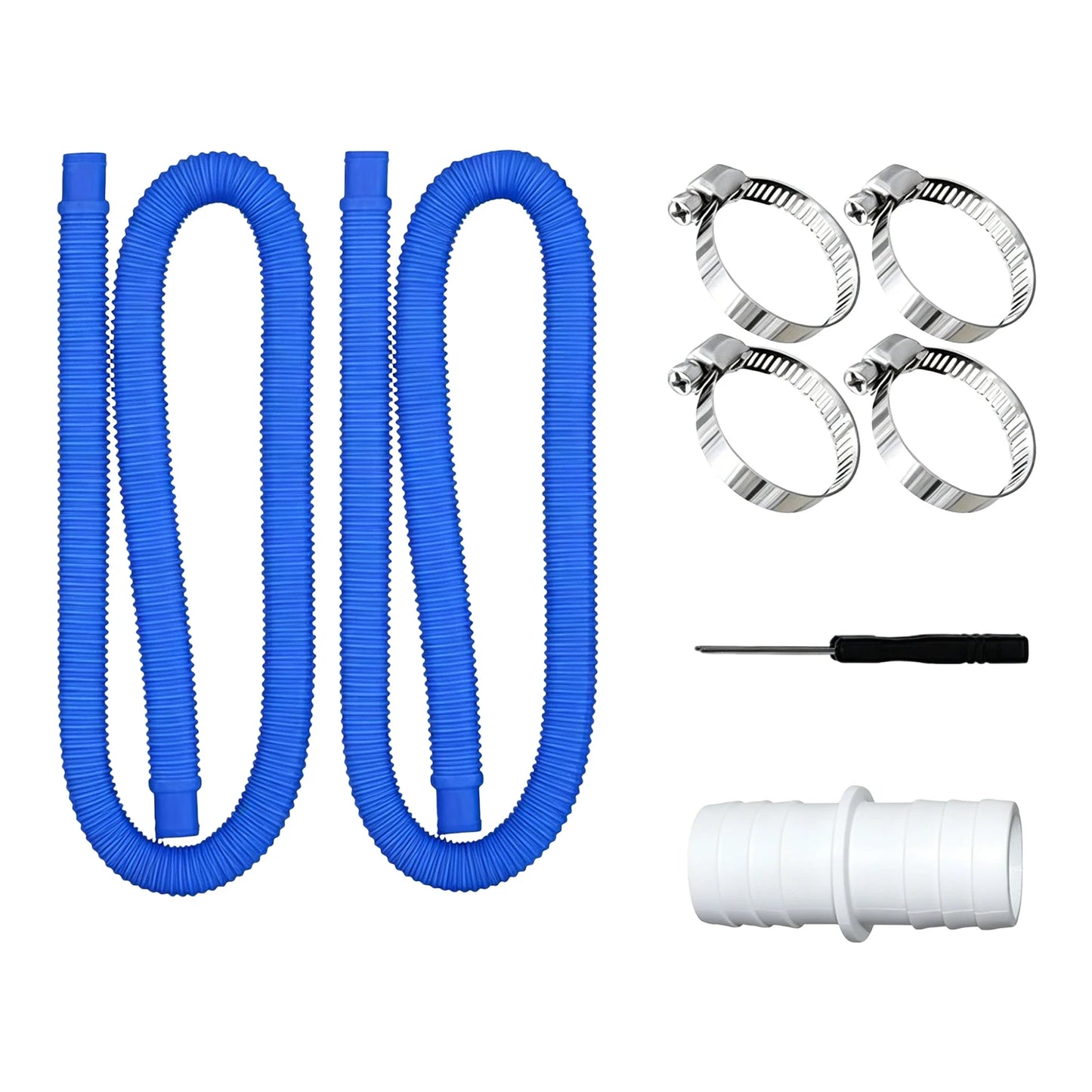 1.5m Inflatable Hot Spring Pools Hose Leak-Proof Above Ground Pools Filtration Pump Hoses 32mm For 300/330/530/1000 Gallon Pumps Peaceful Pleasures Health and Wellness Blue