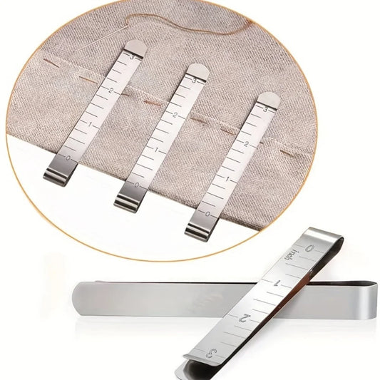 5 Stainless Steel Hemming Clips Sewing Supplies Measuring Ruler DIY Peaceful Pleasures Health and Wellness