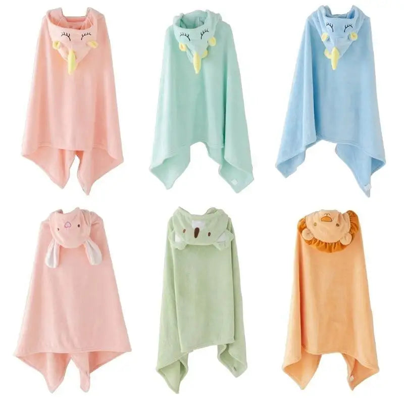 Kids Hooded Bath Towel | Soft Coral Fleece Baby Bathrobe 4–6Y