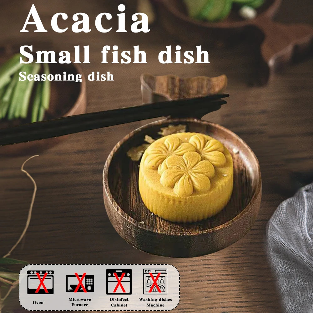 Fish-Shaped Wooden Condiment Dipping Dish with Handle Condiment Dipping Dish Peaceful Pleasures Health and Wellness