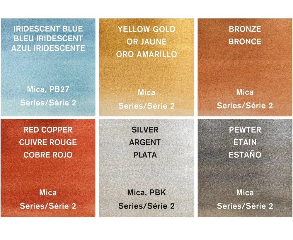 Winsor Newton Cotman Watercolor Paint 6 Metallic Colors 0 27-oz Tubes