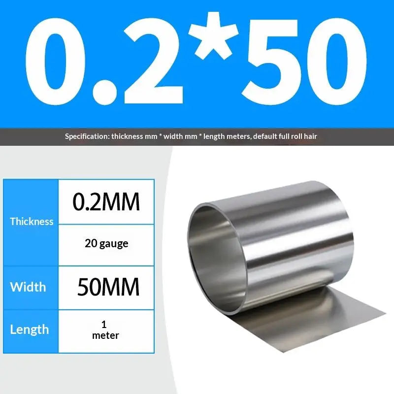 304 Stainless Steel Strip Sheet Foil 1M | 0.03–0.5mm Thick
