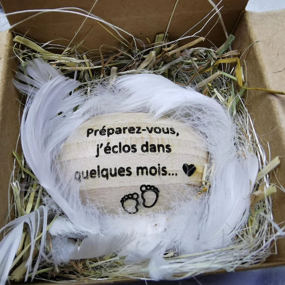 Custom Wooden Egg Pregnancy Announcement Keepsake Gift Baby Announcement Keepsake Peaceful Pleasures Health and Wellness