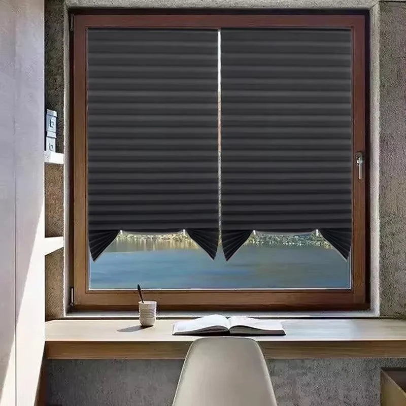 Cordless Pleated Blackout Window Blind – No-Drill Shade