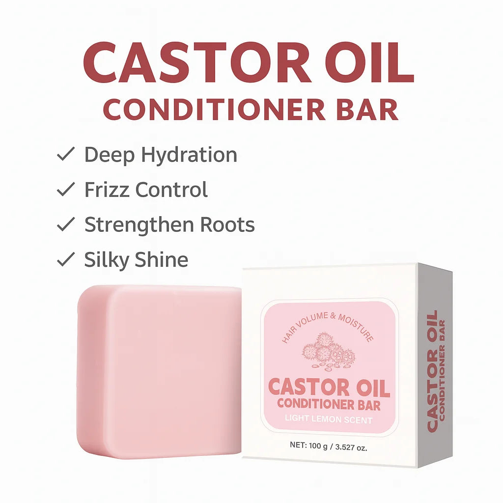 100g Castor Oil Conditioner Bar Anti-frizz Nourishing & Soothing Oil Control Conditioner for All Hair Types Hair Moisturizing Peaceful Pleasures Health and Wellness
