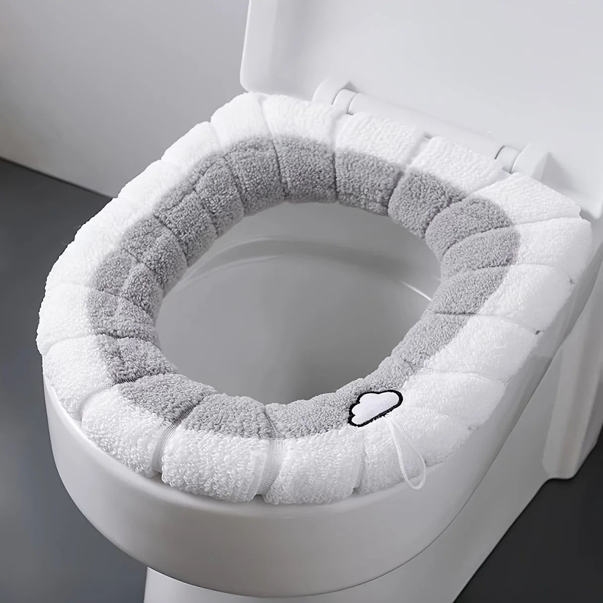 Soft Washable Toilet Seat Cushion Cover with Handle – Cotton