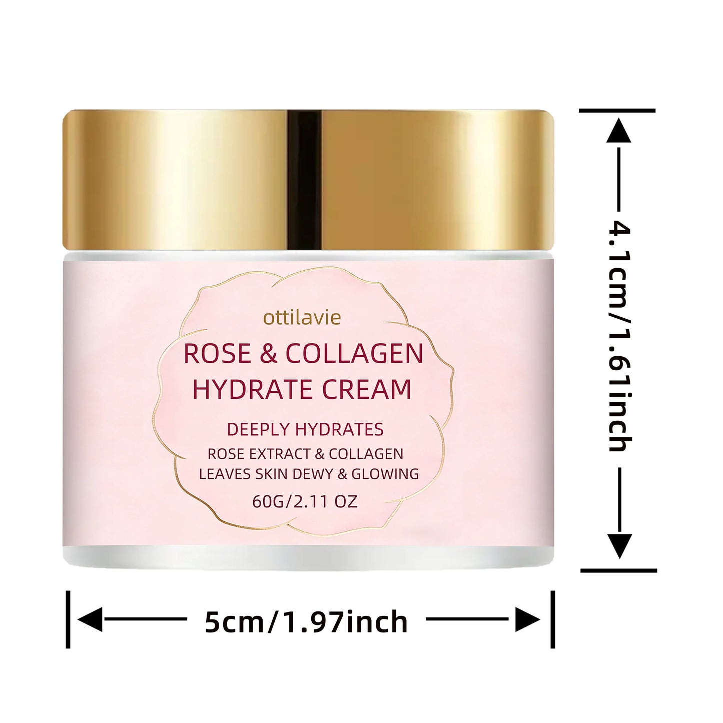 Ottilavie Rose Collagen Hydrating Face Cream | All Skin Types