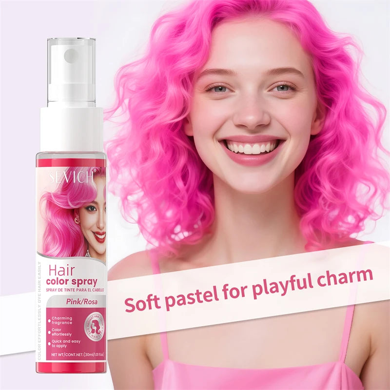 Sevich Hair Color Spray – Washable, 8 Colors | Party & Halloween Hair Dye Spray 30ml Peaceful Pleasures Health and Wellness pink 30ml