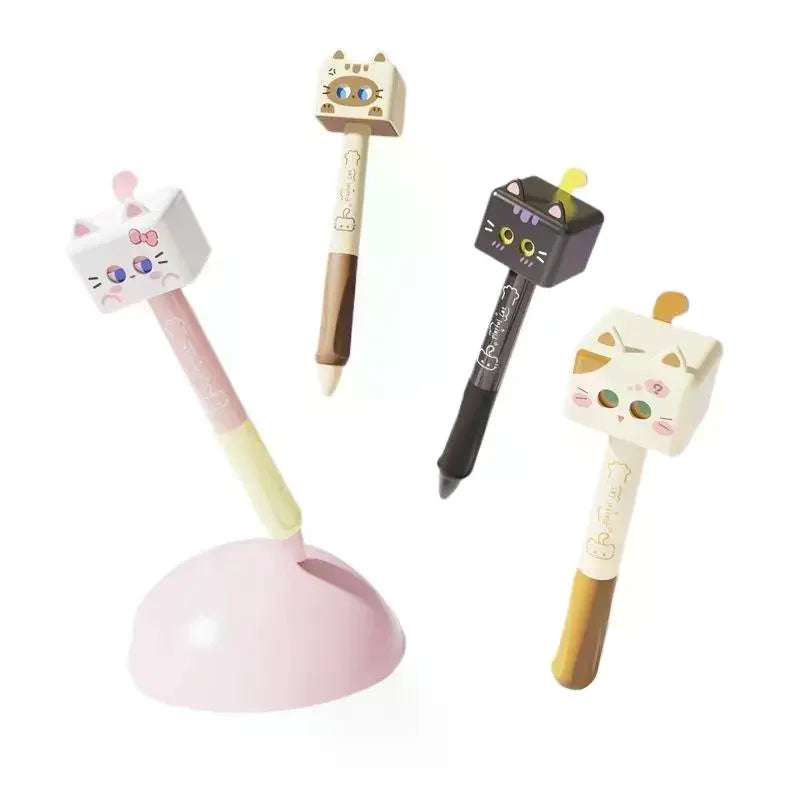 Cute Cat Gel Pens 0.5mm Black Ink | School & Office Pack