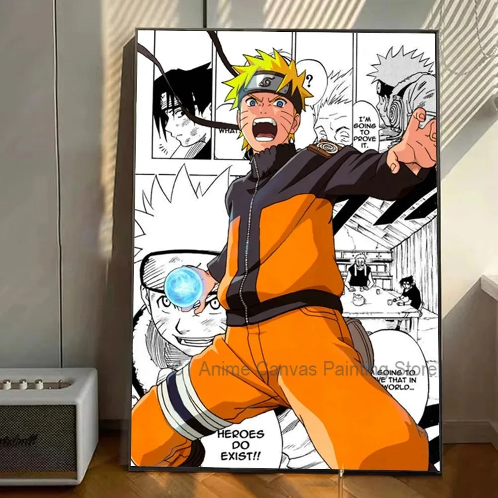 Japanese N-naruto Anime Poster Canvas Art Wall Murals Decor Game Room Decor Gifts Kawaii HD Painting Cat Cars Peaceful Pleasures Health and Wellness