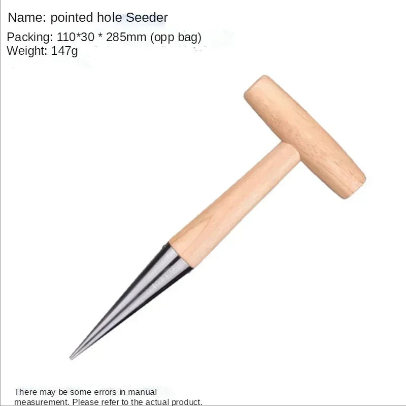 Stainless Steel Seeder Excavator Horticultural Wood Handle Hole