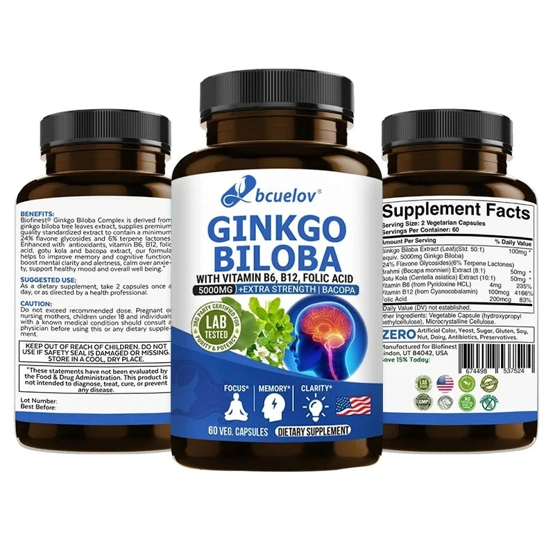 Advanced Nootropic Brain Booster Supplement Improves Memory,Enhances Focus,Boosts Nerve Energy & IQ Health Vitamins B12, B6 Peaceful Pleasures Health and Wellness