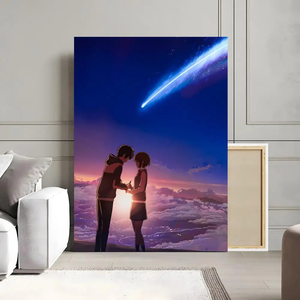 Your Name Anime Canvas Poster | Waterproof Wall Art Decor Anime Canvas Poster Peaceful Pleasures Health and Wellness z5 30x40cm Unframed