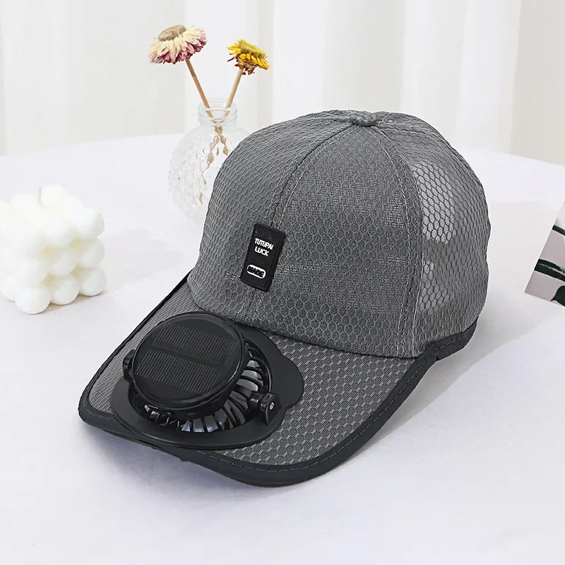 Solar Fan Cap USB Rechargeable Cooling Hat UPF50+ Sun Protection