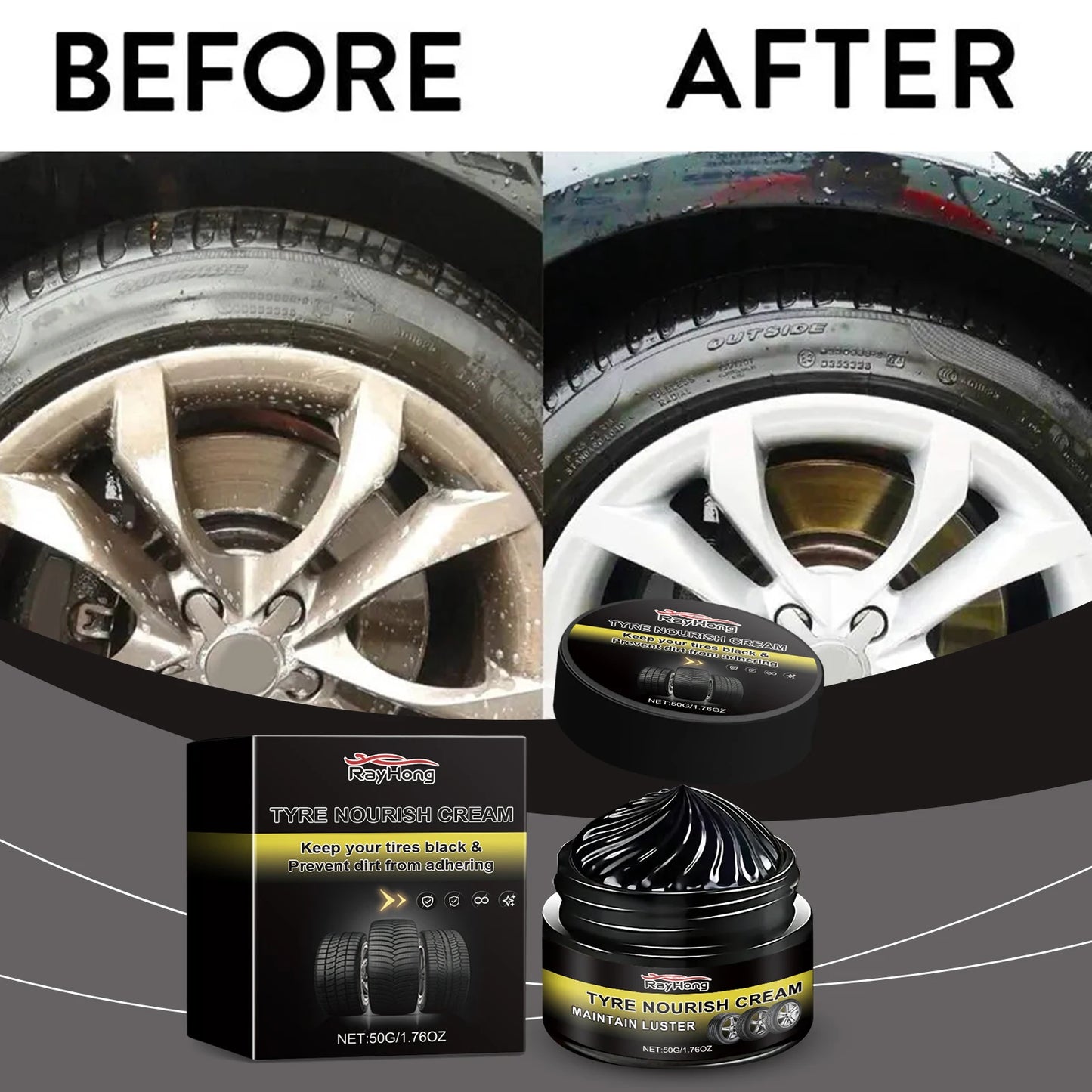 Car Tire Retreading Wax | Wheel Polish & Rim Care – 50g