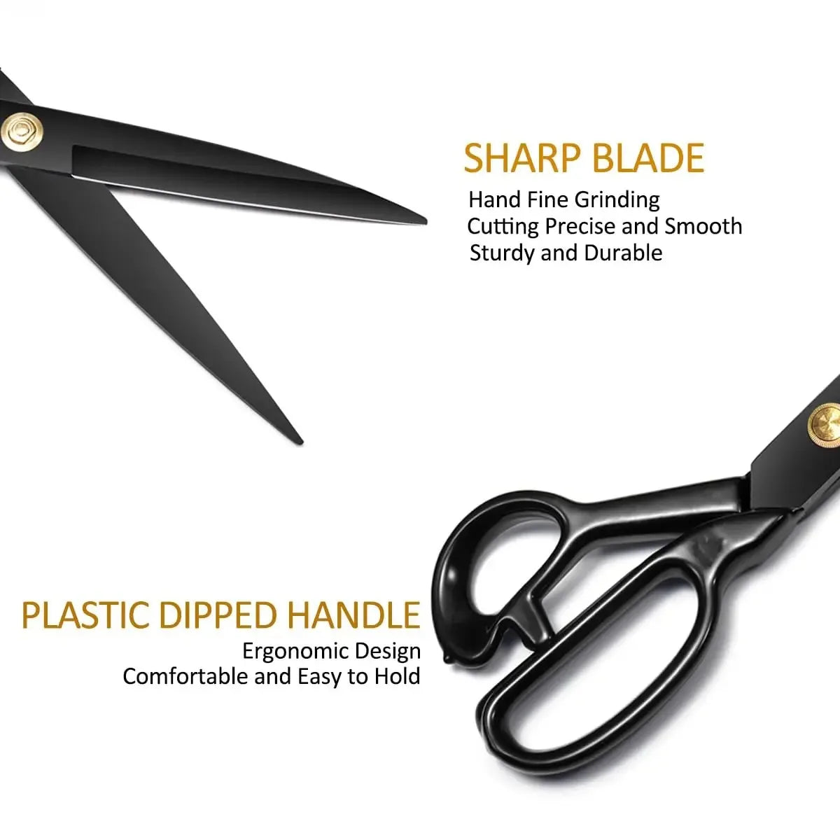 8-Inch Black Blade Tailor Scissors with Sheath | Fabric Shears