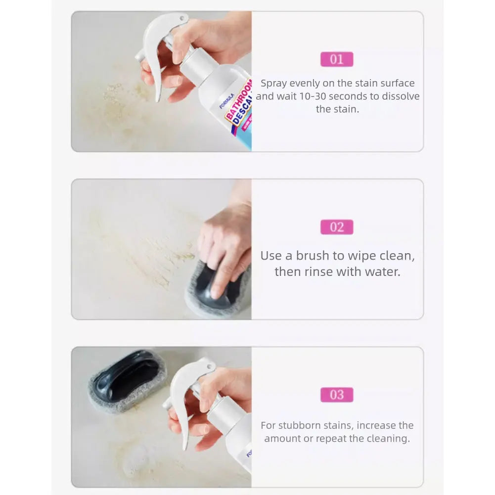 Anti-Limescale Foam Spray Bathroom Descaler Foam Powerful Cleaner Spray All Purpose Stubborn Stains Cleaner For Tiles Bathtubs Peaceful Pleasures Health and Wellness
