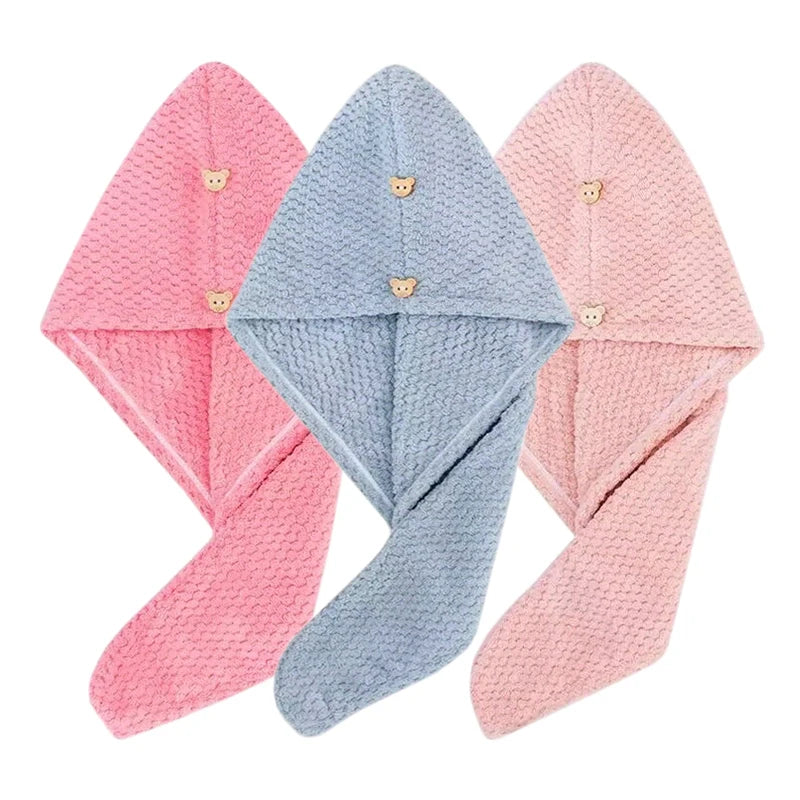 3-Pack Microfiber Hair Towel Turban – Quick Dry Shower Bonnet