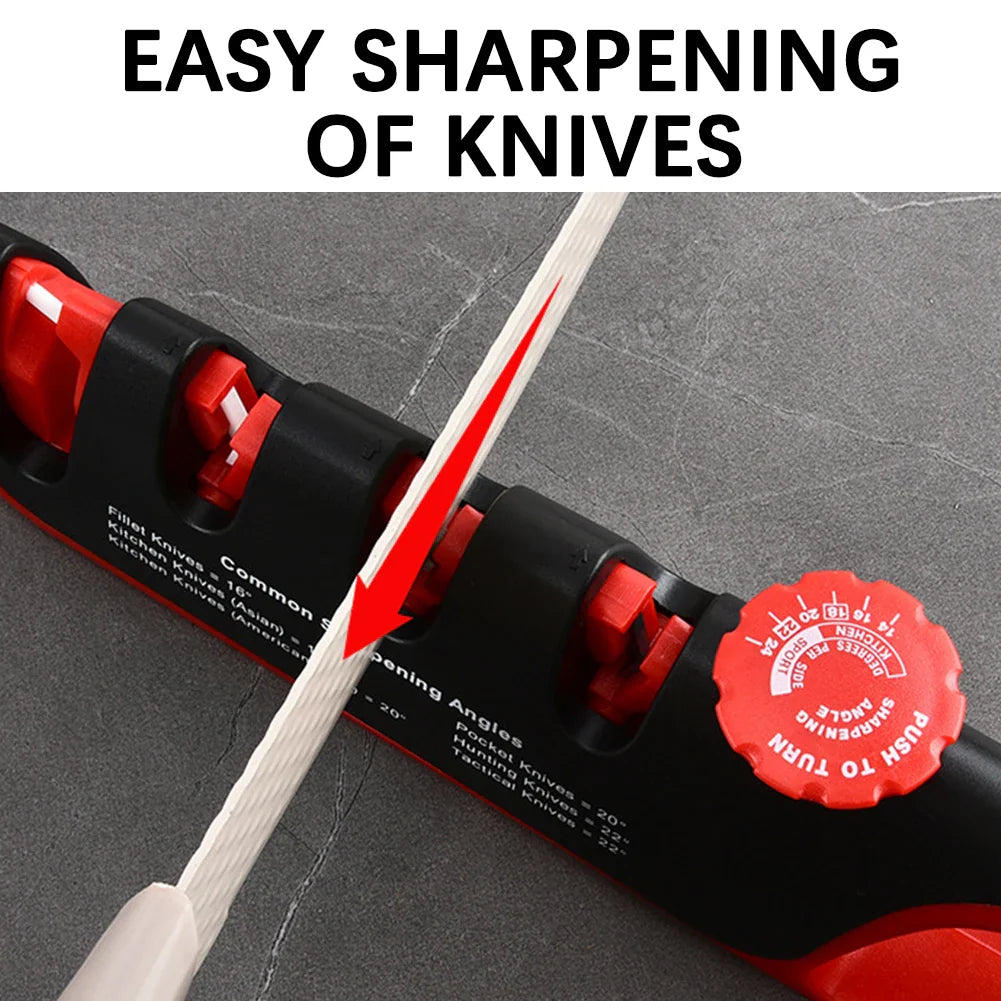 4-Stage Ceramic Knife Sharpener – Adjustable Angle, Non-Slip