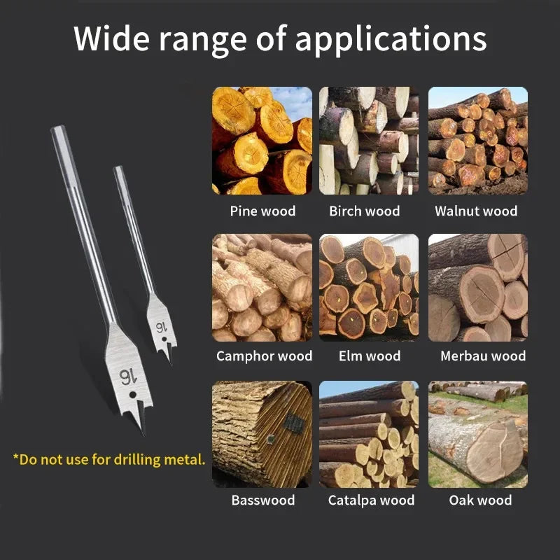 Woodworking Three-point Bit Flat Drill Bits Set Drawer Door Lock Boring Tool Wood Board Flat Drill Hole Enlarger Combination Peaceful Pleasures Health and Wellness