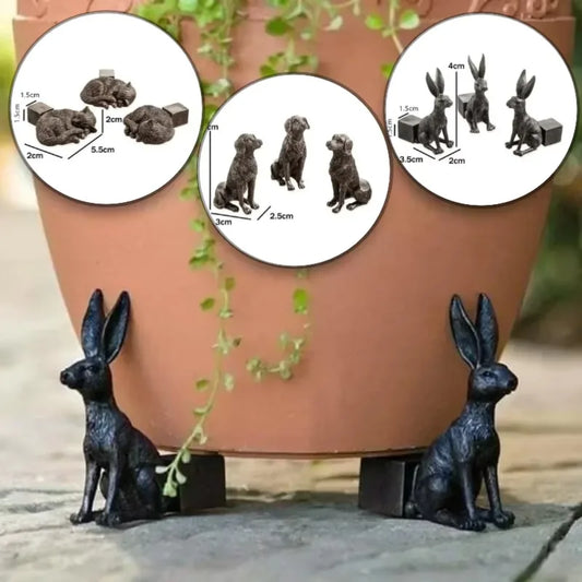 Animal Flowerpot Support Frame Dog Cat Rabbit Shaped Plant Pot Foot Peaceful Pleasures Health and Wellness