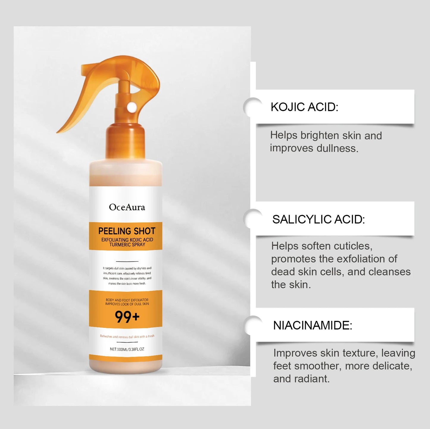 Kojic Acid Turmeric Exfoliating Body Spray – Brighten & Smooth